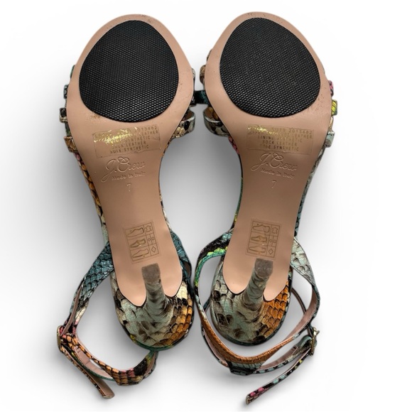 J. Crew Snake Embossed Strappy Women's Heels - Picture 6 of 7
